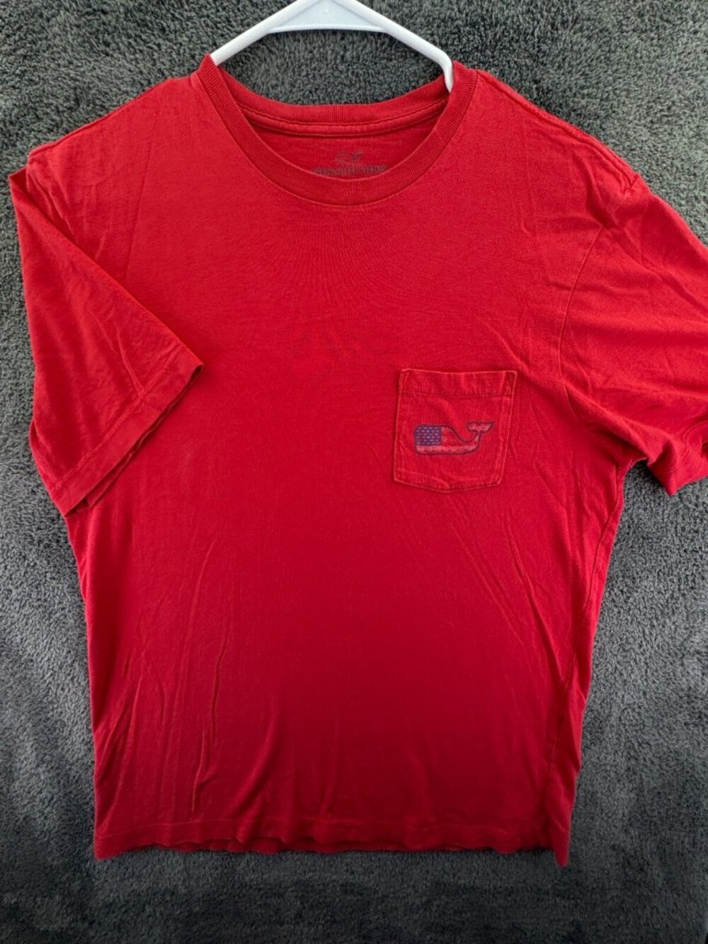 Vineyard Vines Small T Shirt Red USA Men Adult Short Sleeve Cotton Whale Logo